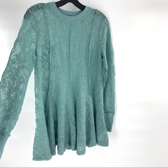 Free People Mint Eyelet Crotchet Dress Tunic - Picture 4 of 8